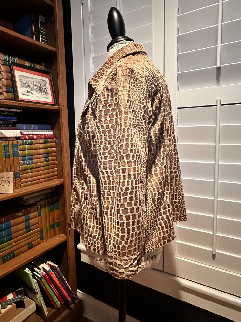 Ruby Rd. Crocodile-Print Zip Front Utility Jacket — Brown Tones - Picture 3 of 12